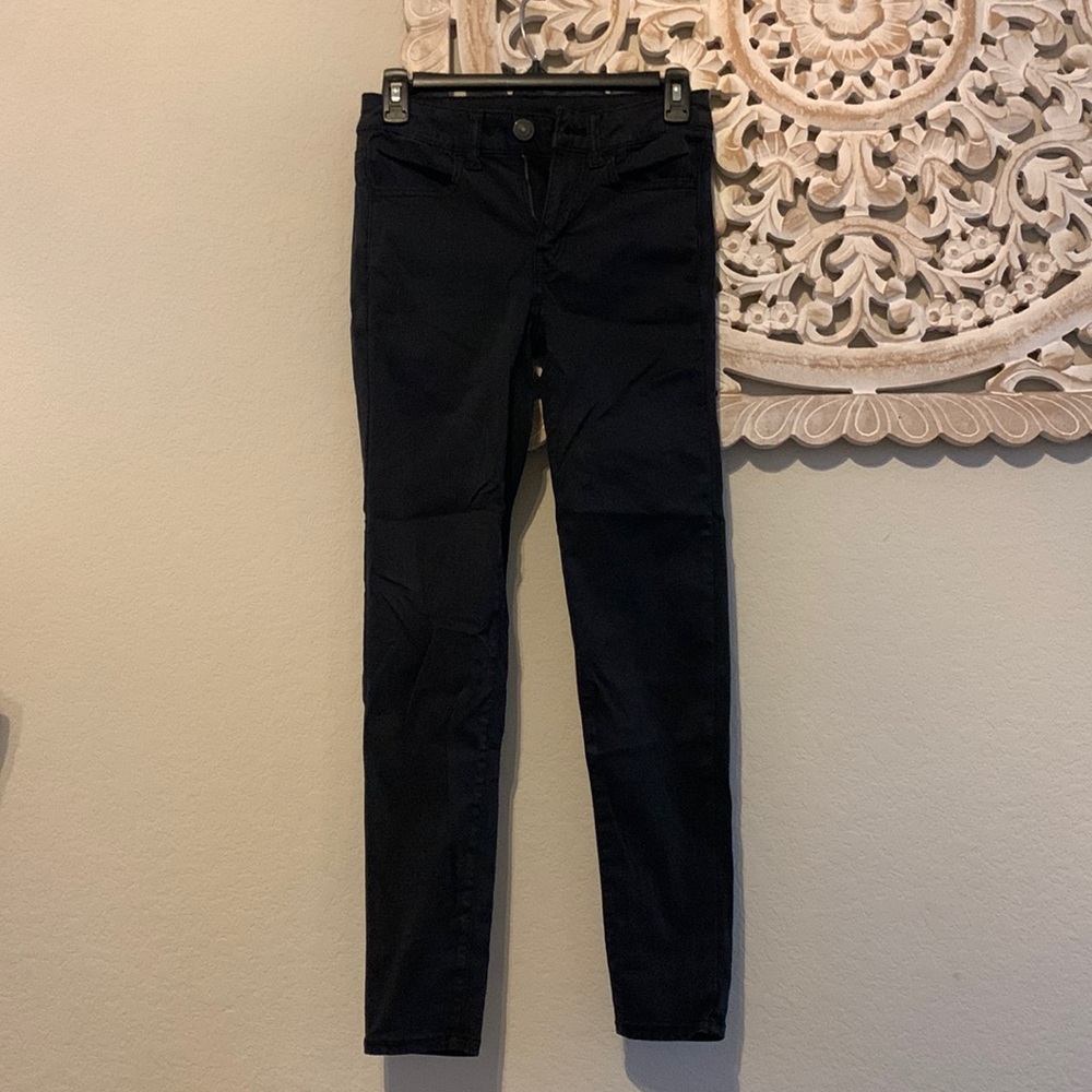 Black American eagle stretch skinny jeans